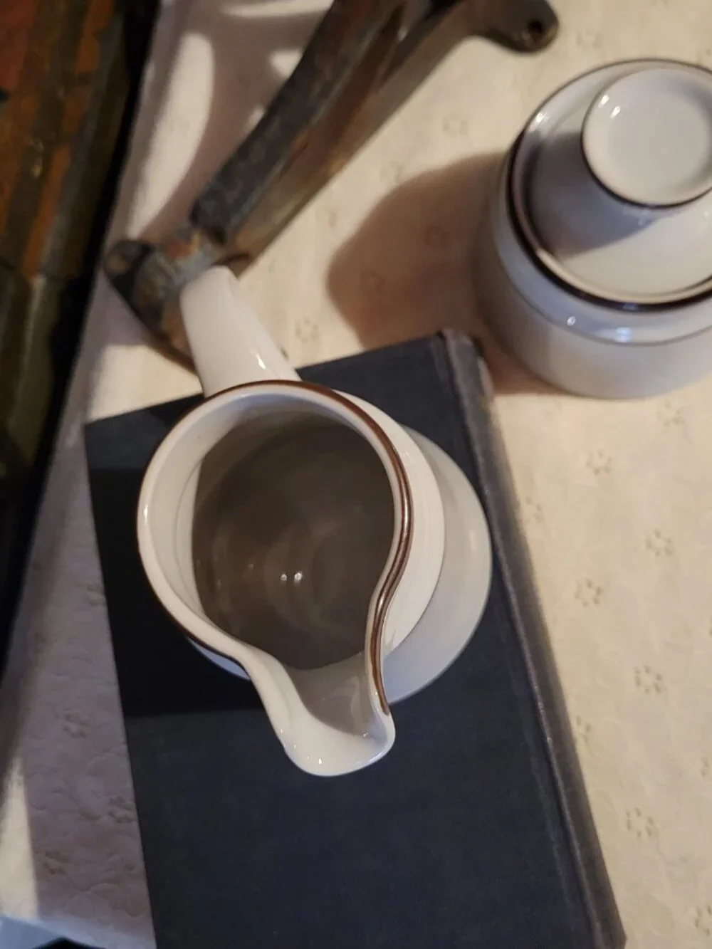 Vintage Noritake Primastone Tundra Sugar Bowl & Creamer Set Japan Stoneware